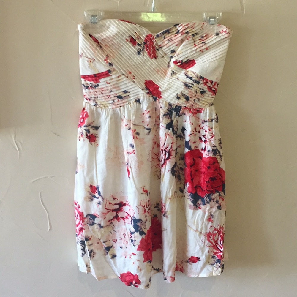 Strapless floral dress